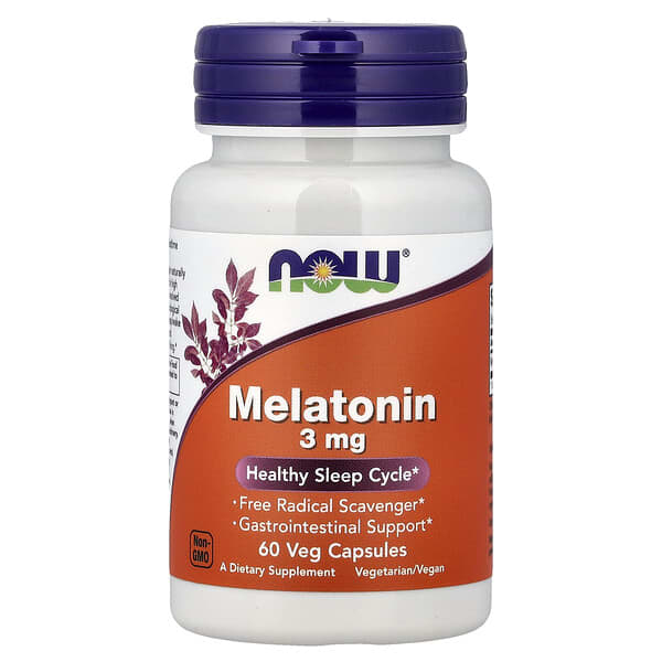 NOW Foods Melatonin 3 mg 60 Veg Capsules
